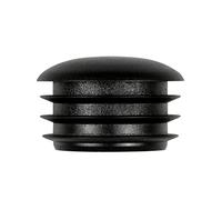 FUX Lot de 10 bouchons à lamelles ronds pour tubes diamètre extérieur 22 mm épaisseur paroi 1-2 mm en noir intense (Ral 9005), matériau polyéthylène (PE), antidérapant, pour meubles et protection des