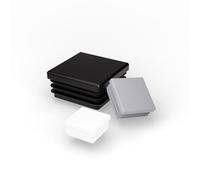 FUX Lot de 10 Bouchons pour Tubes carrés, 10x10mm-120x120mm, différentes Couleurs, Patin Chaise, Patin Meuble, Protection Pied de Chaise, Embout pour Tube (Dimension extérieur: 40x40x3mm, Gris)