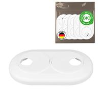 FUX Lot de 5 rosaces doubles bio 16 mm à 22 mm - Pour tuyaux de chauffage - Pour espacement variable des tuyaux - Couverture, revêtement - Polyéthylène biologique blanc (22 mm)