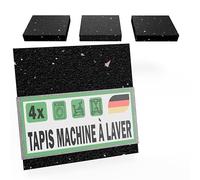 FUX Tapis anti-vibrations machine à laver, 9x9x1cm, caoutchouc | Réduit bruit et vibrations, antidérapant, stabilise lave-linge et sèche-linge, Noir, Made in Germany