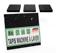 FUX Tapis anti-vibrations machine à laver, 9x9x1cm, caoutchouc | Réduit bruit et vibrations, antidérapant, stabilise lave-linge et sèche-linge, Noir, Made in Germany