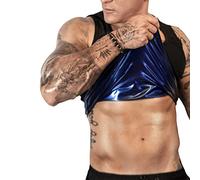 FUXERT Gilet de sauna pour homme - Débardeur d'entraînement de qualité supérieure pour homme, Noir uni., Large/X-Large