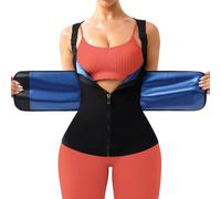 FUXERT Gilet de sudation pour femme avec fermeture éclair | Body Shaper, combinaison de sauna qui piège la chaleur, améliore la transpiration, soutien du dos, Velcro réglable