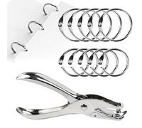 FuxFuis 100 PCS Anneaux de Reliure, Anneaux pour Livre 20mm 25 mm Anneaux Articulés en Métal Anneaux de Reliure à Feuilles Anneau Classeur Reliure avec Pinces de Poinçonnage pour Scrapbooking Albums