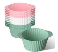 FuxFuis 12 PCS Moule en Silicone pour Friteuse à Air, Moule à Gâteau en Silicones Moules Muffins Silicone Réutilisable Moules Muffin Air Fryer 4 Couleur Moule Pâtisserie Silicones pour Pudding Cupcake