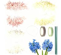 FuxFuis 1200 PCS Fil Chenille Fleur, Tige de Fil Chenille, Colorés Cure Pipe Chenille, Tige Chenille Loisir Creatif avec Rouleaux de Ruban de Fleuriste, Fil de Fleurs Vert, Bandeau en Métal Set