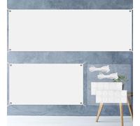 FuxFuis 2 PCS Bannières Blanche 180 x 100 cm / 300 x 50 cm, Bannière Personnalisée Grandes Bannières Vierges Blanche Bannière Vierge à Peindre avec Cordon pour Anniversaire, Remise de Diplôme, Fêtes