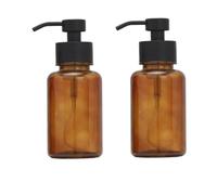 FuxFuis 2 PCS Distributeurs de Savon Moussant,250 ML Distributeur de Savon en Verre Ambré,Bouteille Gel Douche Salle de Bain,Bouteille de Shampooing Vide,Distributeur à Pompe Vide avec 5 Autocollants