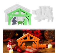 FuxFuis 2 PCS Moule en Silicone de Noël, Moule Silicone Crèche, Moule Resine Epoxy, Moules SiliconeS Platre Noel, Moule Silicones Jésus pour Bougie Savon Plâtre Artisanat DIY