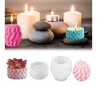 FuxFuis 2 PCS Moules en Silicone pour Bougies, Moule Silicone Platre Moule Silicone Résine Moule Resine Epoxy Moule Silicones Fleur Réutilisables pour Béton, Plâtre, Savon, Chocolat, DIY