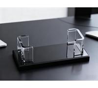 FuxFuis 2 PCS Porte Carte de Visite Acrylique, Présentoir de Carte de Visite, Support Carte de Visite Transparent, Étui de Rangement pour Cartes de Visite pour Bureau, Salon, Hôtel, 11.4 * 4.8 * 4cm