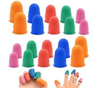 FuxFuis 20 PCS Doigtier en Caoutchouc, Protège-Doigts en Silicone, Bout de Doigt Silicone, Doigtier Silicone pour Doigt, Protecteur de Doigts en Silicone 5 Couleurs pour Comptage Écriture Tâche de Tri