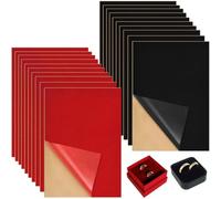 FuxFuis 20 PCS Feuilles de Feutre Auto-Adhésif, 210 * 297MM Tissu Autocollant en Velour, Feutrine Noire Autocollante, Velours Adhesif Rouge, Feutrine Adhésive pour Doublure pour Meubles, Artisanat