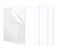 FuxFuis 4 PCS Plexiglass Plaque Transparent A4 Panneau Acrylique Transparent de 3 mm Feuille de Plexiglass Transparente 29,7 x 21 cm Panneaux en Plexiglas pour Décoration, Affichage, Peinture