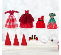 FuxFuis 4 PCS Robe de Mariée pour Poupée, 14cm/15cm/19cm/20cm Vêtements pour Poupée Accessoires pour Poupées avec 3 Chapeaux, 1 Bandeau, 1 Boucle Éponge pour Cadeaux de Noël, Filles