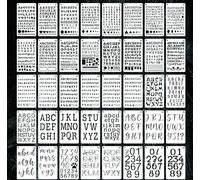 FuxFuis 40 PCS Pochoirs Lettres et Chiffres, Pochoir Plastique Lettre Pochoir pour Scrapbooking Pochoir Chiffres pour Peinture Pochoirs pour Journal Pochoir Dessin Enfant pour Bricolage 10.5 * 18cm