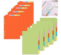 FuxFuis 50 Feuilles Intercalaires A5, Intercalaires Classeur a5 6 Trous, Feuille Classeur a5 Couleur, Intercalaires Plastique Classeur, Intercalaires Pastel Horizontaux et Verticaux pour Documents