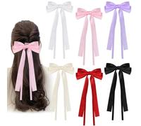 FuxFuis 6 PCS Pince à Cheveux avec Nœud, Barrette Noeud Cheveux, Nœuds pour Les Cheveux, Accessoires Cheveux Noeud, Pince à Cheveux avec Ruban, Bow Hair Barrettes pour Femmes et Filles