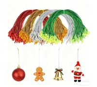 FuxFuis 800 PCS Crochet pour Décoration de Noël, Fil pour Suspension de Noel 20cm Crochet Boule de Noel Crochets de Suspension pour Boules de Noël avec Mousqueton pour Fêtes(Or, Argent, Rouge, Vert)