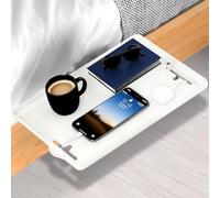 FuxFuis Étagère de Chevet pour Lit Superposé, Table de Chevet Suspendue, Plateau Table de Chevet, Étagère de Lit à Clipser, Tables de Chevet Amovible pour Ranger Téléphone, Livres, Tasse (Blanc)
