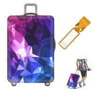 FuxFuis Housse de Valise Protection Elastique Housse de Protection Bagage Protection Housse Valise Protège Valise Housse Soute avec Étiquette de Bagage Jaune pour Valise 19 à 21 Pouces