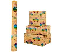 FuxFuis Rouleaux de Papier Cadeau, 43 cm x 15 m Papiers Emballage Cadeaux Anniversaire Papier Cadeau Kraft Papier Cadeaux Fleur Papiers Craft Rouleau pour Noël, Halloween, Décoration, Fête