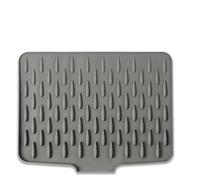 FuxFuis Tapis de Séchage Vaisselle 39.5 * 32.6cm Tapis Vaisselle Egouttoir Absorbant Tapis Egouttoir Vaisselle Silicone Plateau Pliable Drainage égouttoirs Tapis Evier Egouttoir Gris pour Cuisine