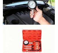 FuxFuis Testeur de Compression Cylindre, Testeur de Compression Moteur, Compressiometre Essence et Diesel 0-300 PSI / 0-20 Bar avec Testeur de Bougie D'allumage et 4 Adaptateurs M10 M12 M14 M18