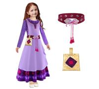 FUXHBFB Wish Asha Costume fille: Asha robe Costume De Enfants Avec Accessoires princesse Asha cosplay costume Halloween carnaval enfants (110)