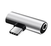 FUXIU Adaptateur 2 en 1 USB C vers casque 3,5 mm Portable Type C vers casque convertisseur USB C vers Dongle AUX-Audio