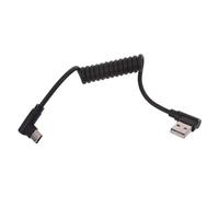 FUXIU Câble spiralé USB C vers USB C pour voiture, câble rétractable court USB C 60 W 480 Mbps cordon de données