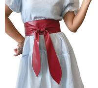 FUXIU Ceinture élégante à nouer soi-même pour fille - Ceinture large à nouer soi-même pour costume de banquet - Ceinture Obi - Bijoux de corps, bordeaux, As detailed discription