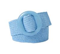 FUXIU Ceinture tressée vintage large bohème avec boucle ardillon décorative pour femme, bleu ciel, As detailed discription