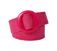FUXIU Ceinture tressée vintage large bohème avec boucle ardillon décorative pour femme, rose rouge, As detailed discription