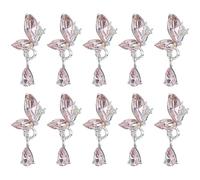 FUXIU Lot de 10 pendentifs papillon pour ongles - Ailes de papillon - Fournitures de manucure - Décorations pour ongles