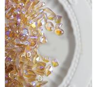 FUXIU Lot de 50 mini breloques pour ongles à fond pointu en cristal 3D pour bijoux, manucure, décoration d'ongles