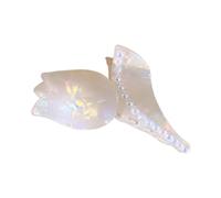 FUXIU Pearl Decors Pince à cheveux en forme de rose pour queue de cheval pour femme Accessoire de cheveux élégant pour fête de mariage
