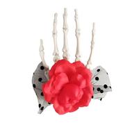 FUXIU Pince à cheveux squelette à fleur pour fête d'Halloween, cosplay, gothique, série sombre, accessoires pour cheveux pour femme