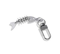 FUXIU Porte-clés simple en métal avec breloque en forme d'arête de poisson - Pendentif unique pour voiture, sac à dos, bijoux tendance pour femmes et filles, Comme description détaillée, As detailed