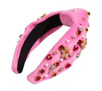 FUXIU Serre-tête de Noël avec perles et nœud - Style baroque - Accessoire pour cheveux - Pour adulte