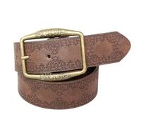 FUXIU Vintage Antique Bronze Boucle Ceinture Femmes Relief PU Cuir Ceinture pour Jean, marron foncé, As detailed discription