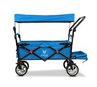 FUXLIFE Chariot Confort FX-CT800 • Pliable • Turquoise • Roues Robustes | Toit solaire amovible • Extension intérieure rembourrée • Pliage compact facile • Châssis solide transport quotidien