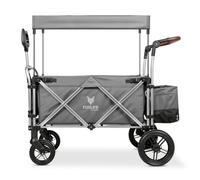 FUXLIFE Chariot Pliable FX-CTL900 • Gris • Toit Solaire • Ceinture 5 Points | Intérieur Rembourré • Suspension Amortie • Sac Isotherme Amovible • Cabine Enfants Spacieuse • Guidon Ajustable Ergonomique