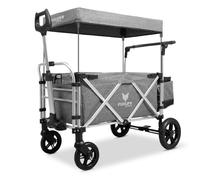 FUXLIFE Chariot Pliable FX-CTL900 • Gris • Toit Solaire • Harnais 5 Points | Intérieur Rembourré • Roues avec Suspension Tout-Terrain • Sac Isotherme • Frein de Stationnement • Manche Télescopique
