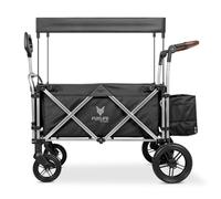 FUXLIFE Chariot Pliable FX-CTL900 • Noir • Toit Solaire • Harnais 5 Points | Intérieur Rembourré Confortable • Roues Suspendues Robustes • Sac Isotherme Pratique • Double Poignée • Nettoyage Facile