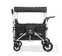 FUXLIFE Chariot Pliable FX-CTXL900 • 4 Places • Roues Caoutchouc Pleines | Ceintures 5 points • Canopée • Frein arrière • Norme EN 1888 • Grand espace intérieur • Pliage pour sorties familiales