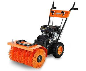 Fuxtec Balayeuse-déneigeuse Thermique FX-KM196 196cm3 avec Brosse de Balayage - Embouts Disponibles en Option Fraise à Neige, Lame de déneigement-Chasse-Neige, conteneur de déchets.