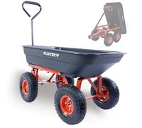 Chariot de jardin - FUXTEC FX-KW2175 - 4 roues, benne basculante, transport, 300 kg chantier