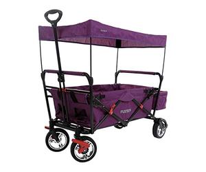 Fuxtec Chariot City Cruiser Pourpre, L'Original, Collection Family Fux, Chariot de Jardin Pliable pour Enfants, Transport, Plage, Ville, Forêt, à Tirer ou à Pousser, Capacité De Charge 75 kg