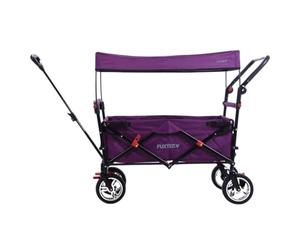 Fuxtec Chariot Easy Cruiser Pourpre, L'Original, Chariot de Jardin Pliable pour Enfants, Transport, Plage, Ville, Forêt, à Tirer ou à Pousser, Capacité De Charge 75 kg